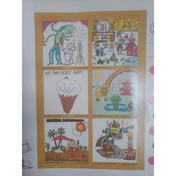 VINTAGE 1974 BASKIN-ROBBINS "We Make People Happy " ICE CREAM BOOK COVER - Picture 3 of 7